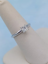 Load image into Gallery viewer, Princess Cut Solitaire Diamond Engagement Ring - 14K White Gold