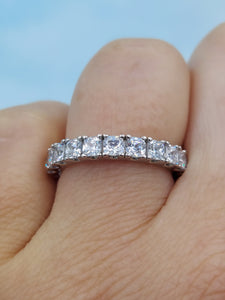 Clear CZ Eternity Ring - Sterling Silver
