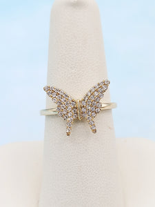 14K Yellow Gold Hammered Diamond Cut Button Stud Earrings - Butterfly Lock