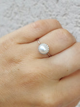 Load image into Gallery viewer, Pearl with Diamond Halo Ring - 14K White Gold