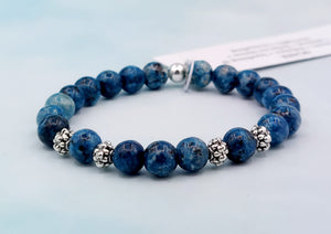 Blue Agate Beaded Bracelet - Elena Michele