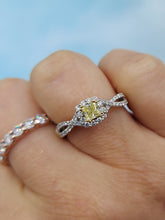 Load image into Gallery viewer, Princess Cut Yellow Diamond Ring - Two Tone - 14K Gold