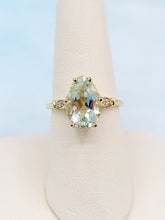 Load image into Gallery viewer, Pear Shaped Green Amethyst Ring - 14K Yellow Gold