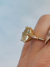 Load image into Gallery viewer, Pear Shaped Green Amethyst Ring - 14K Yellow Gold