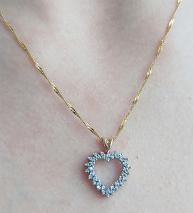 Diamond Heart Necklace  - 10K & 14K Gold