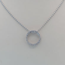 Load image into Gallery viewer, Diamond Circle Popcorn Pendant - Sterling Silver
