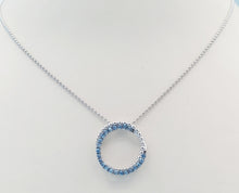 Load image into Gallery viewer, Blue Topaz Circle Popcorn Pendant - Sterling Silver