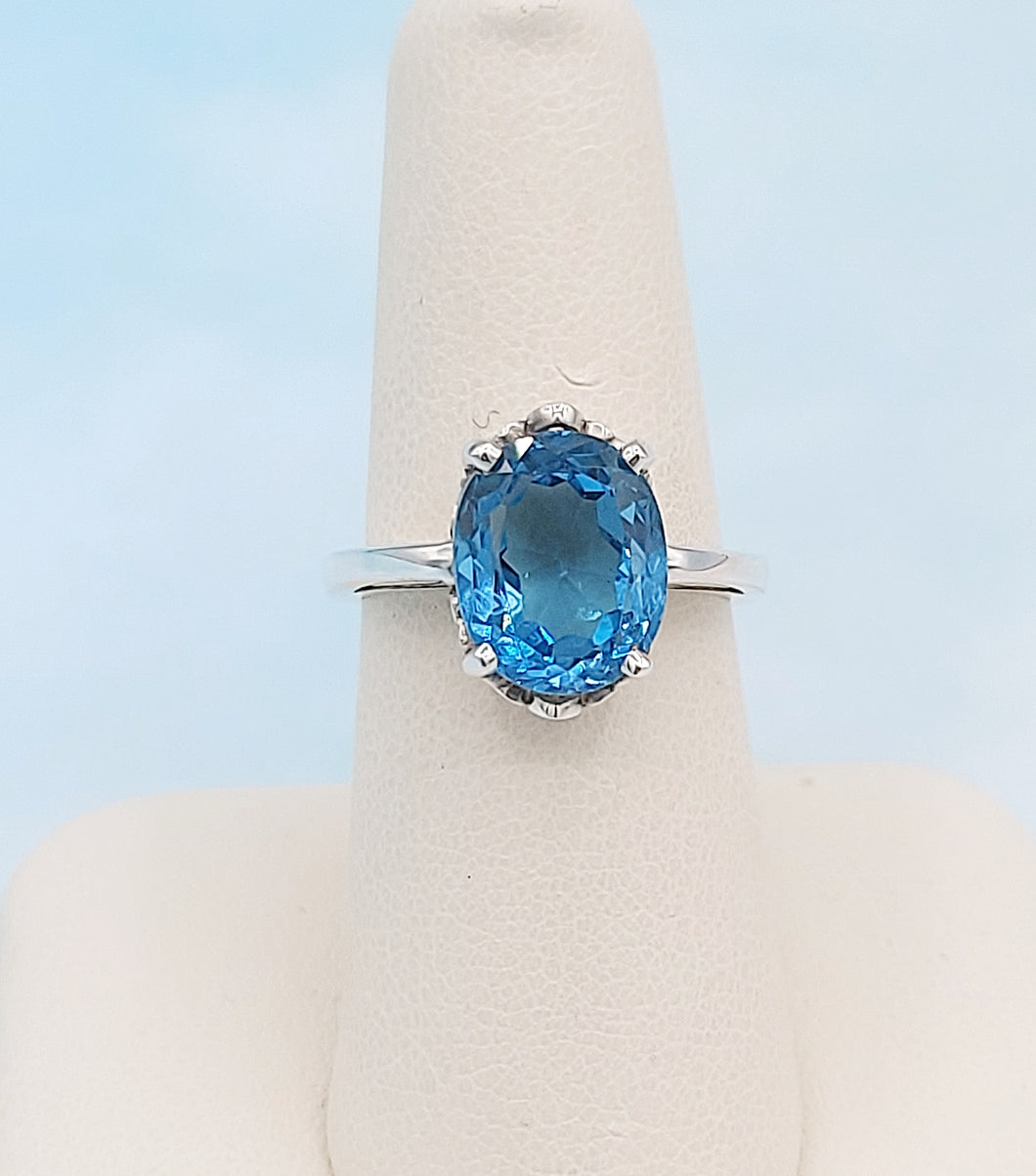 Swiss Blue Topaz Ring in Sterling Silver