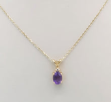 Load image into Gallery viewer, Dainty Amethyst and Diamond Necklace - 14K Gold