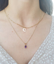Load image into Gallery viewer, Dainty Amethyst and Diamond Necklace - 14K Gold