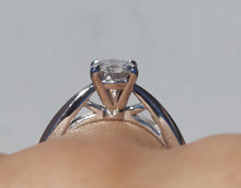 Load image into Gallery viewer, Lab Created 1.26 Carat Oval Diamond Engagement Ring - 14K White Gold