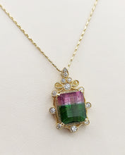 Load image into Gallery viewer, Watermelon Tourmaline Necklace - 14K Yellow Gold - One Of A Kind