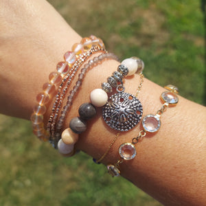 Sand Dollar Beaded Stretch Bracelet