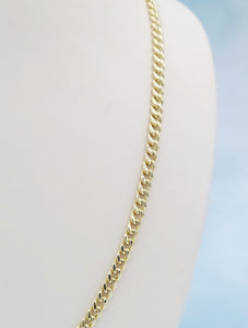 Semi-Solid Gold Curb Chain - 14K Yellow Gold