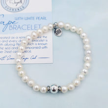 Load image into Gallery viewer, White Pearl with Silver Steel Ball - TJazelle Cape Bracelet