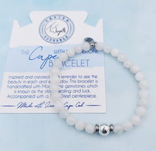 Load image into Gallery viewer, Moonstone with Silver Steel Ball - TJazelle Cape Bracelet Reverse