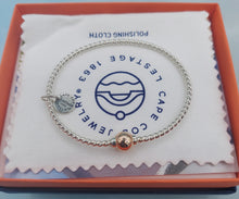 Load image into Gallery viewer, Twist Cape Cod Single Ball Bangle - SS &amp; Rose Gold