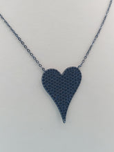 Load image into Gallery viewer, Black Pave Heart Necklace