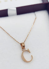 Load image into Gallery viewer, “C” Initial Necklace - 14K Rose Gold