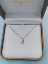 Load image into Gallery viewer, Lowercase “d&quot; Initial Necklace - 14K Rose Gold