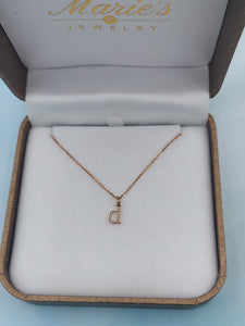 Lowercase “d" Initial Necklace - 14K Rose Gold