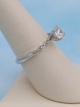 Load image into Gallery viewer, .73 Carat Round Brilliant Milgrain Engagement Ring - 14K White Gold