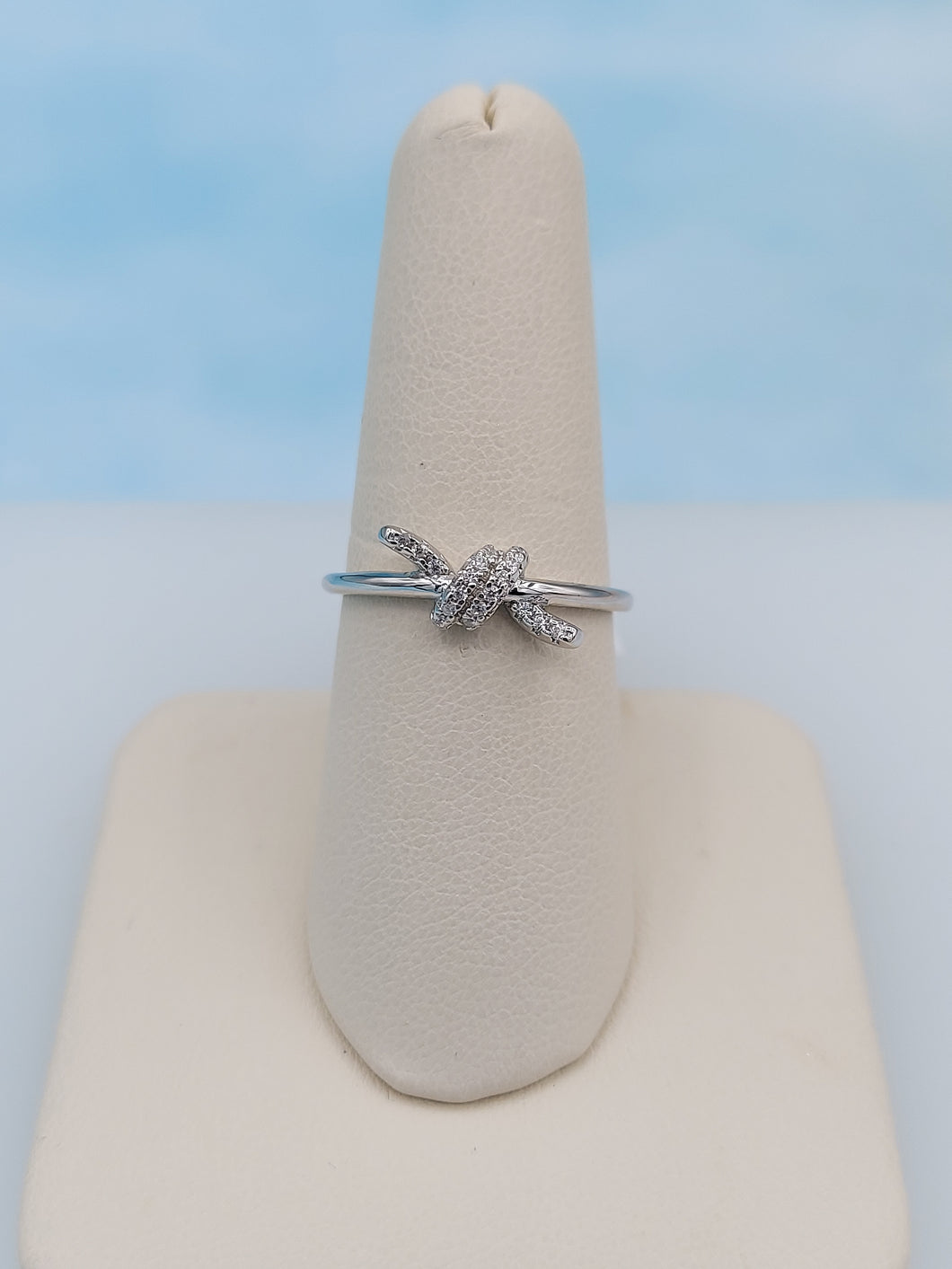 Knot CZ Ring - Sterling Silver
