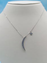 Load image into Gallery viewer, Moon and Star Necklace - Sterling Silver