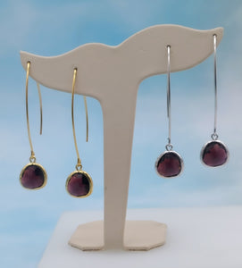 Wine - Gemstone Threader Earring