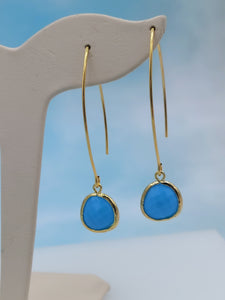 Sky Blue  - Gemstone Threader Earring - Limited Edition