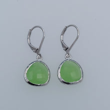 Load image into Gallery viewer, Peridot Opal - Mini Teardrop Gemstone Leverback