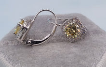 Load image into Gallery viewer, Colored CZ Leverback Earrings - Sterling Silver
