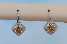 Load image into Gallery viewer, Colored CZ Leverback Earrings - Sterling Silver