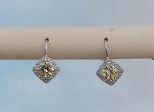 Load image into Gallery viewer, Colored CZ Leverback Earrings - Sterling Silver