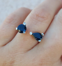 Load image into Gallery viewer, Modern Sapphire &amp; Diamond Ring - 14K White Gold