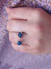 Load image into Gallery viewer, Modern Sapphire &amp; Diamond Ring - 14K White Gold