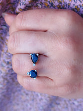 Load image into Gallery viewer, Modern Sapphire &amp; Diamond Ring - 14K White Gold
