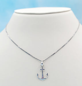 Simple Anchor Necklace - Sterling Silver