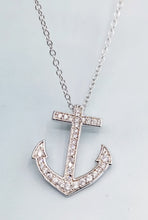 Load image into Gallery viewer, Anchor CZ Necklace - Sterling Silver