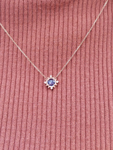 Blue Sapphire Burst Necklace