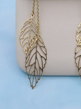 Load image into Gallery viewer, Leaf Dangle Earrings - 14K Yellow Gold