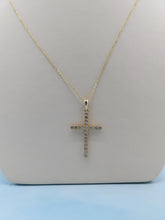 Load image into Gallery viewer, Diamond Cross Necklace - .25 Carats - 14K Yellow Gold