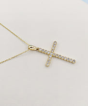 Load image into Gallery viewer, Diamond Cross Necklace - .25 Carats - 14K Yellow Gold