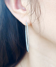 Load image into Gallery viewer, 1.20 Carat Diamond Hoop Earrings - 18K White Gold