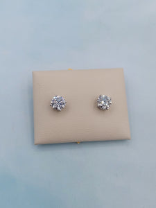 2.23 Carat Lab Created Diamond Stud Earrings - 14K White Gold