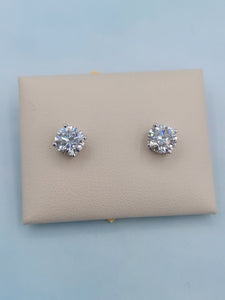 2.23 Carat Lab Created Diamond Stud Earrings - 14K White Gold