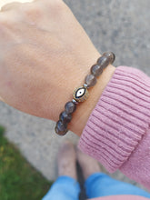 Load image into Gallery viewer, Black Moonstone Evil Eye Bracelet- TJazelle