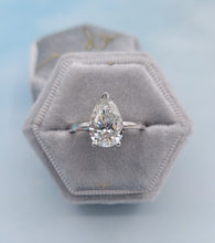 Load image into Gallery viewer, 3.01 Carat Pear Shaped Engagement Ring - 14K White Gold - Lab Created