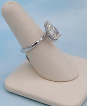 Load image into Gallery viewer, 3.01 Carat Pear Shaped Engagement Ring - 14K White Gold - Lab Created