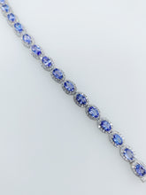 Load image into Gallery viewer, Tanzanite and Diamond Tennis Bracelet - 14K White Gold